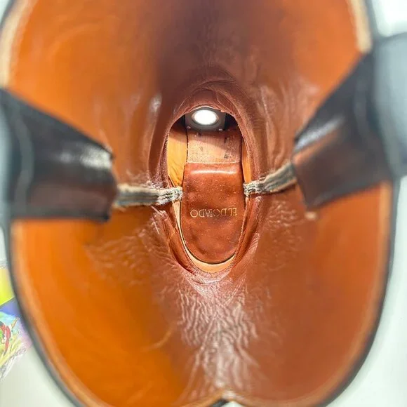 Vintage El Dorado Exotic Black Teju Lizard Cowboy Boots Mens size 9 Western 9550 - Picture 8 of 16